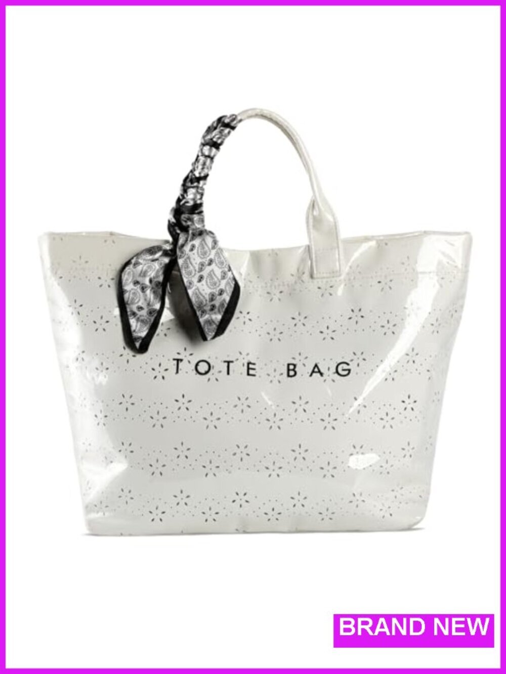 Large PVC Waterproof Tote Bag for Women Beach Work Shopping Carryall